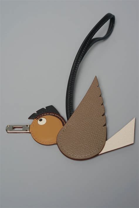 hermes bird charm|authentic hermes keychains.